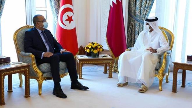 Hichem Mechichi s’entretient à Doha avec son homologue du Qatar