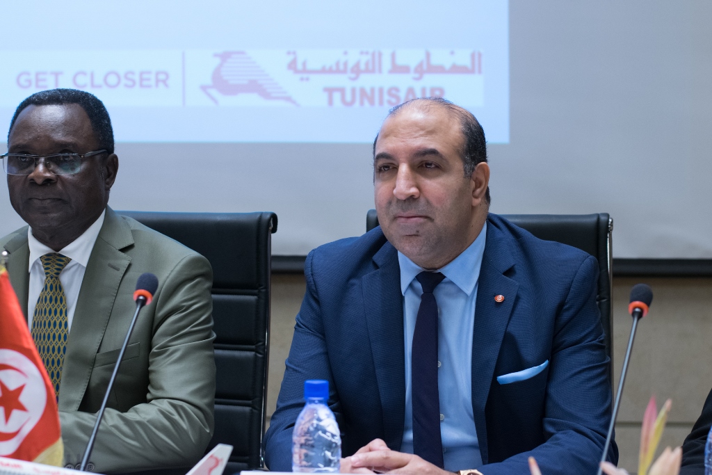 Cyr Koty, Ministre du transport Béninois et Hatem Ferjani, secrétaire d’Etat chargé de la diplomatie économique