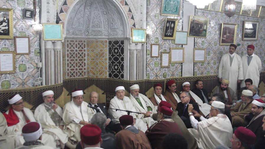 Béji Caïd Essebsi au mausolée Sidi Belhassen Chedhly