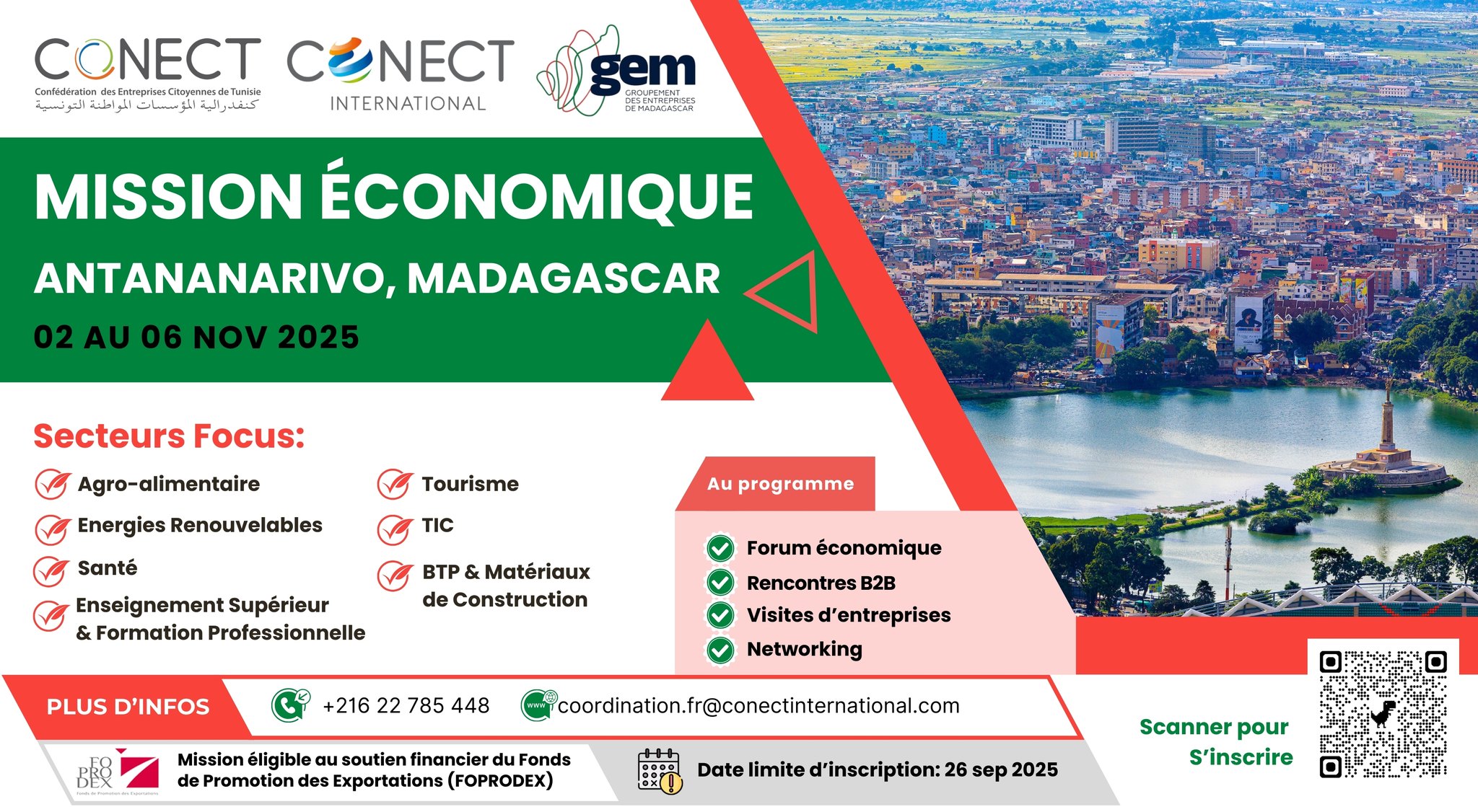 CONECT International : Mission économique dans l’Ile de Madagascar en novembre