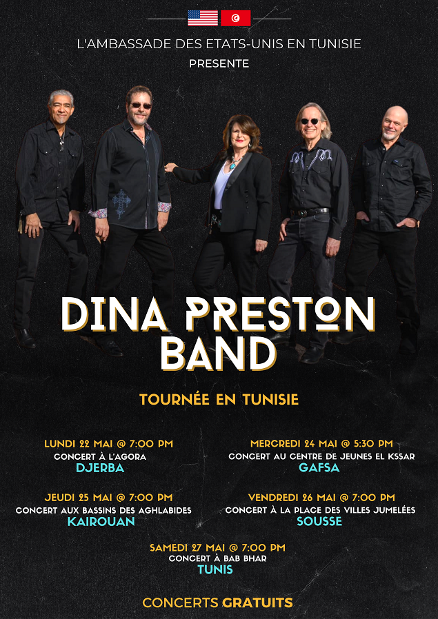 Le groupe américain Dina Preston Band en tournée dans 5 villes tunisiennes