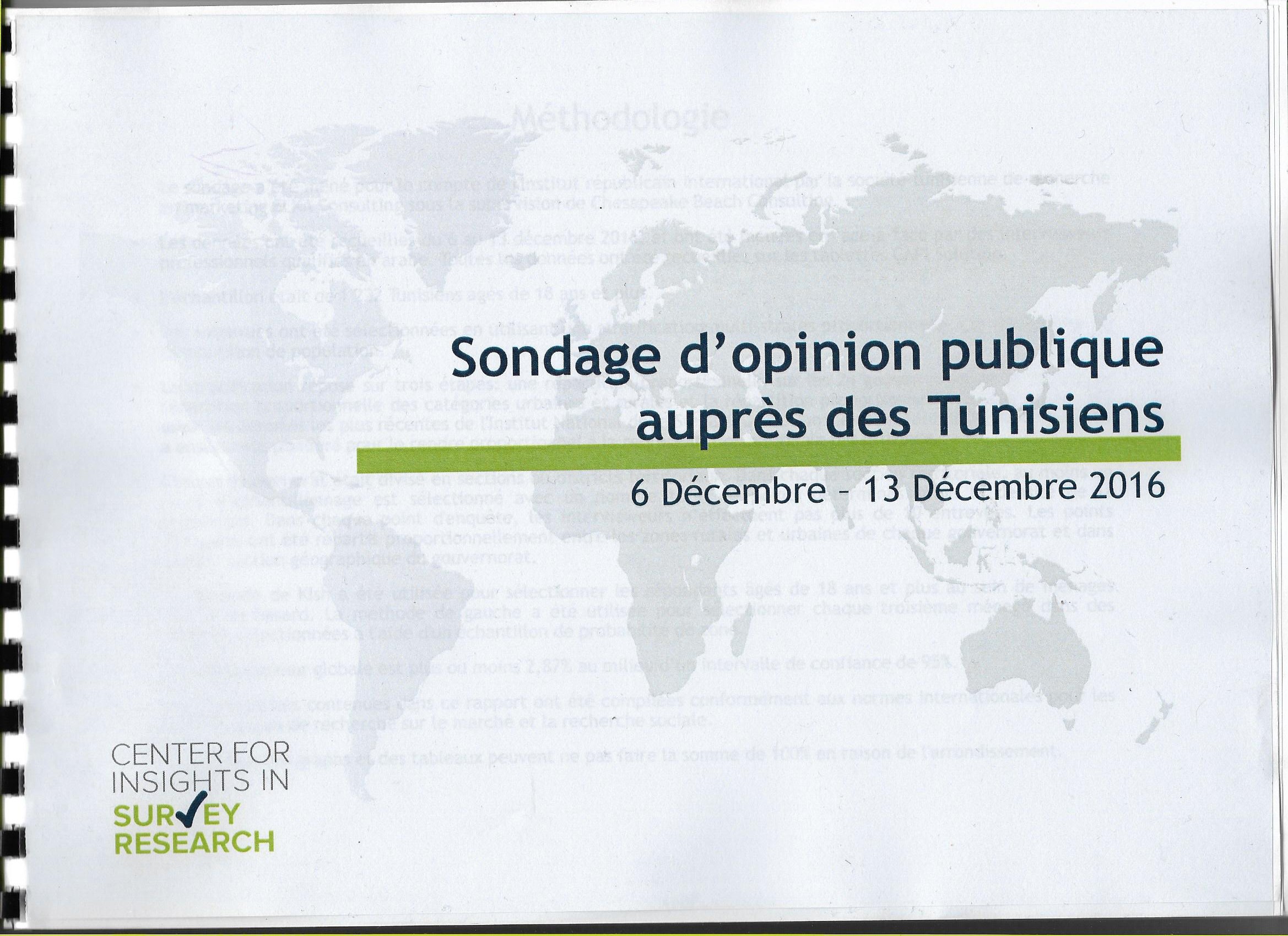 Un sondage américain favorable à Essebsi, Chahed, l’UGTT et Nidaa Tounes