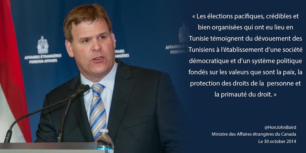  Le Canada accueille les résultats des élections historiques en Tunisie 