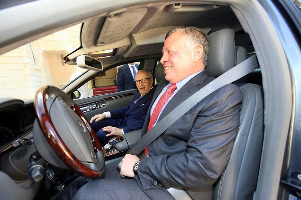 La photo du jour: BCE et Abdallah II en voiture