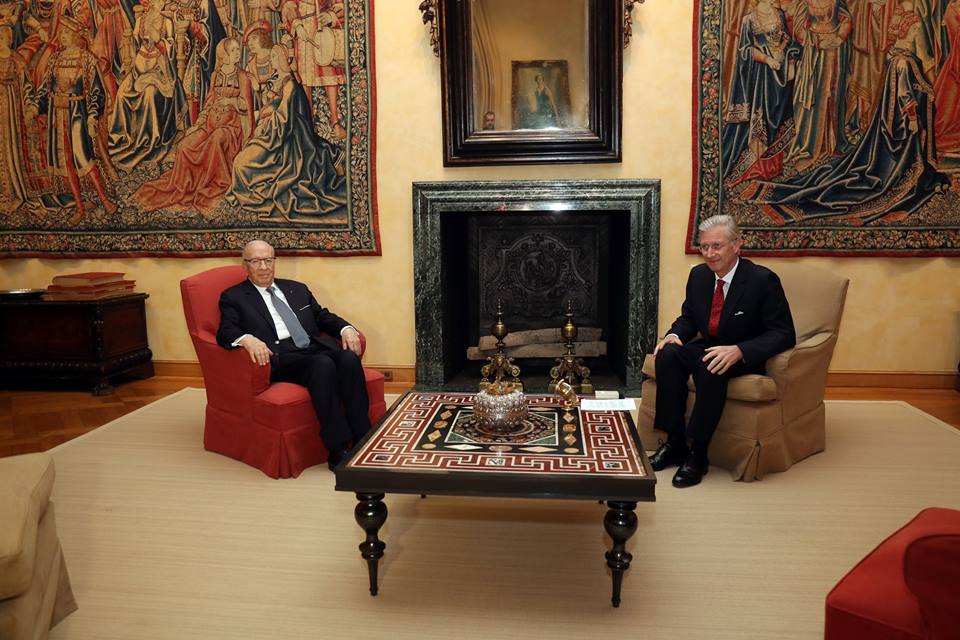Entretien Béji Caid Essebsi avec le Roi Philippe de Belgique