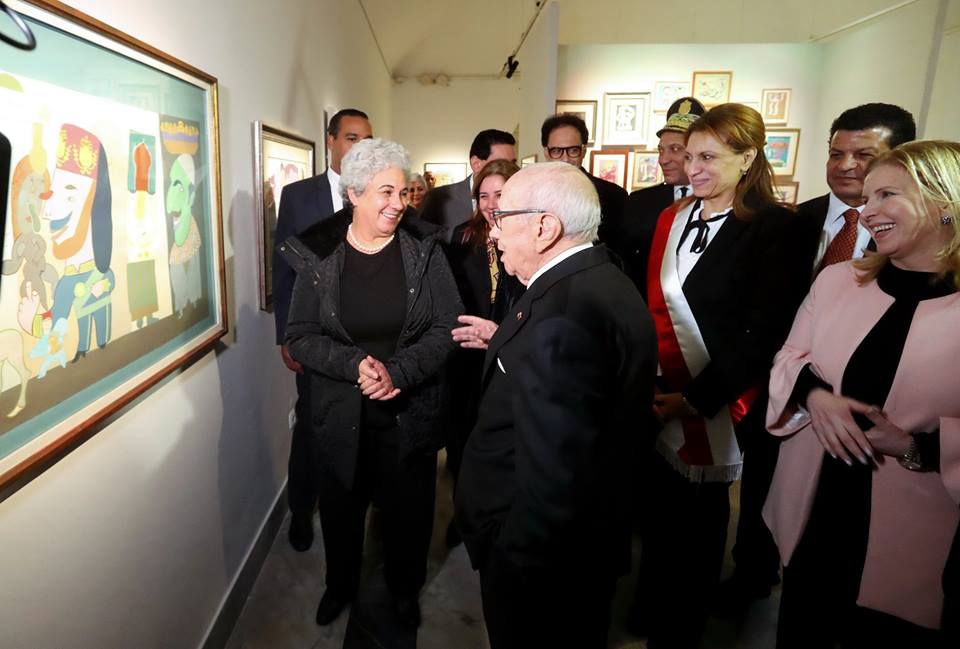 Béji Caïd Essebsi inaugure l’exposition de l’artiste Abdelaziz Gorgi