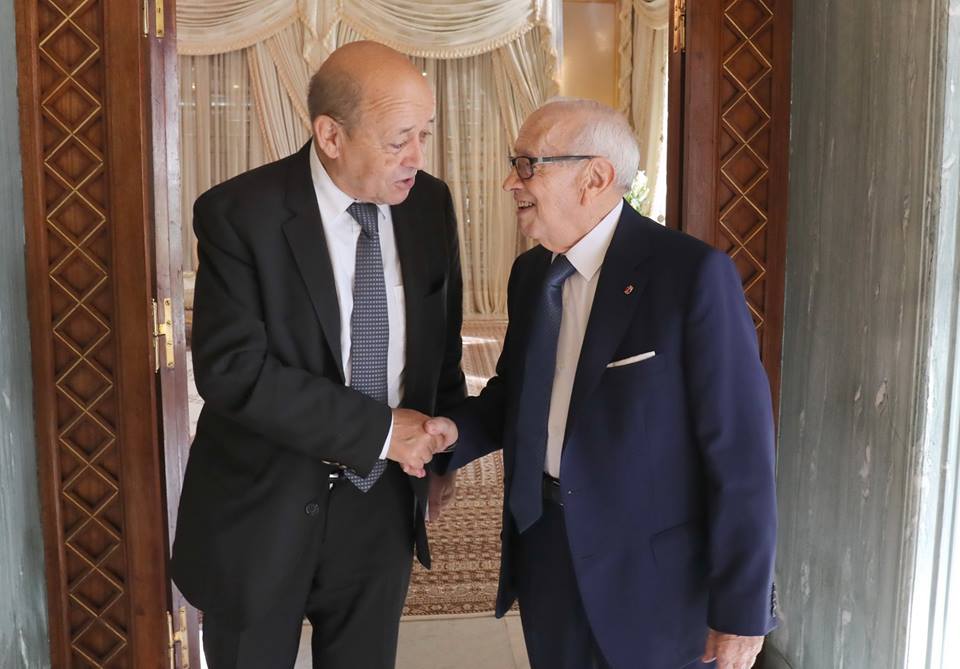 Béji Caïd Essebsi reçoit le ministre Français des affaires étrangères