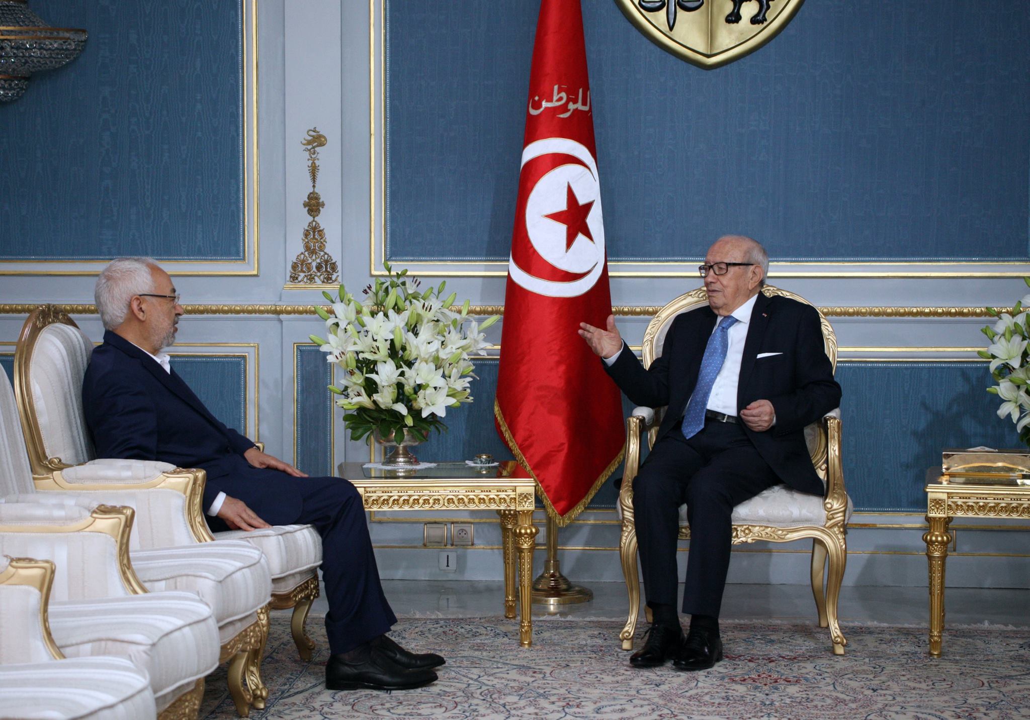Béji Caid Essebsi reçoit Rached Ghannouchi