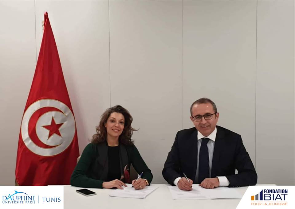 Signature d'un partenariat entre la fondation BIAT et l’université Dauphine I Tunis