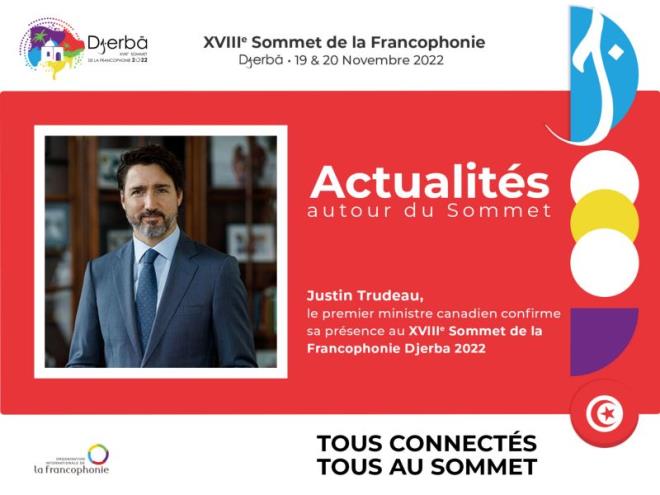 Sommet-Francophonie : le Canada sera représenté par le Premier ministre Justin Trudeau