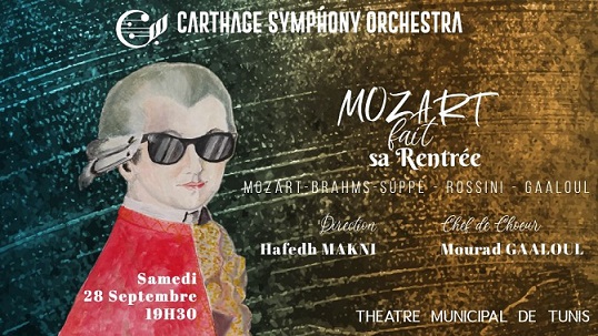 CSO : Le concert "Mozart fait sa rentrée", le 28 septembre 2024 au Théâtre municipal de Tunis