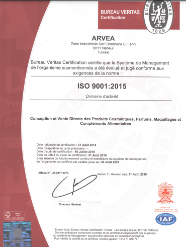 ARVEA certifiée ISO 9001-version 2015
