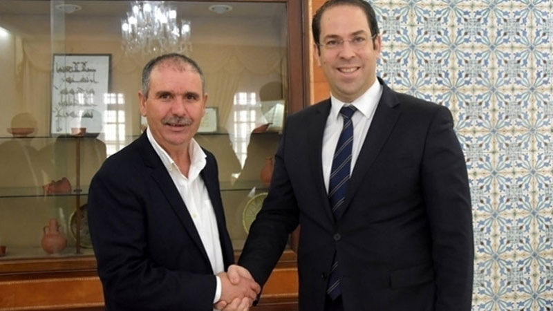 Youssef Chahed s’entretient à Dar Dhiafa avec Noureddine Tabboubi