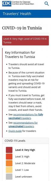 La principale agence US de la santé conseille aux voyageurs de ne pas se rendre en Tunisie