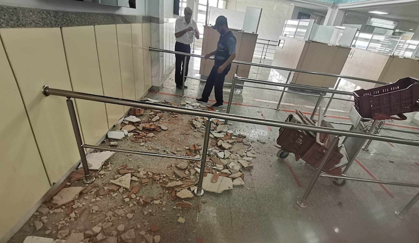 Effondrement d’une partie du toit de l’aéroport de Monastir