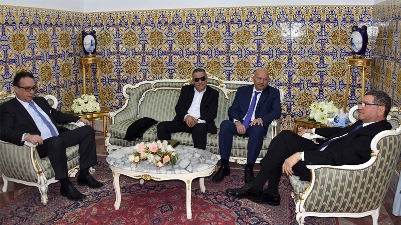 Essid s'entretient avec Hafedh Caid Essebsi, Belhaj et Ksila