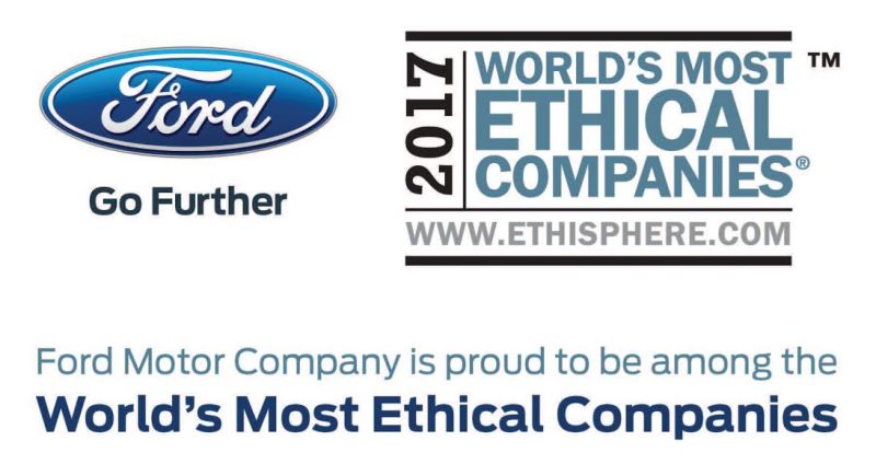 Ford nommée parmi les entreprises les plus éthiques au monde pour la 8ème année consécutive