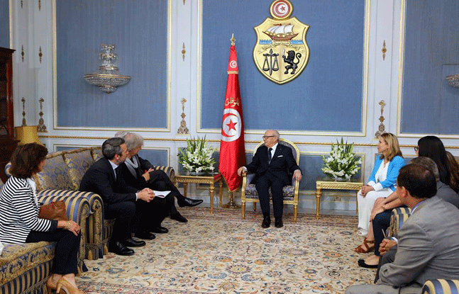 Un groupe de journalistes français reçus par le président Essebsi