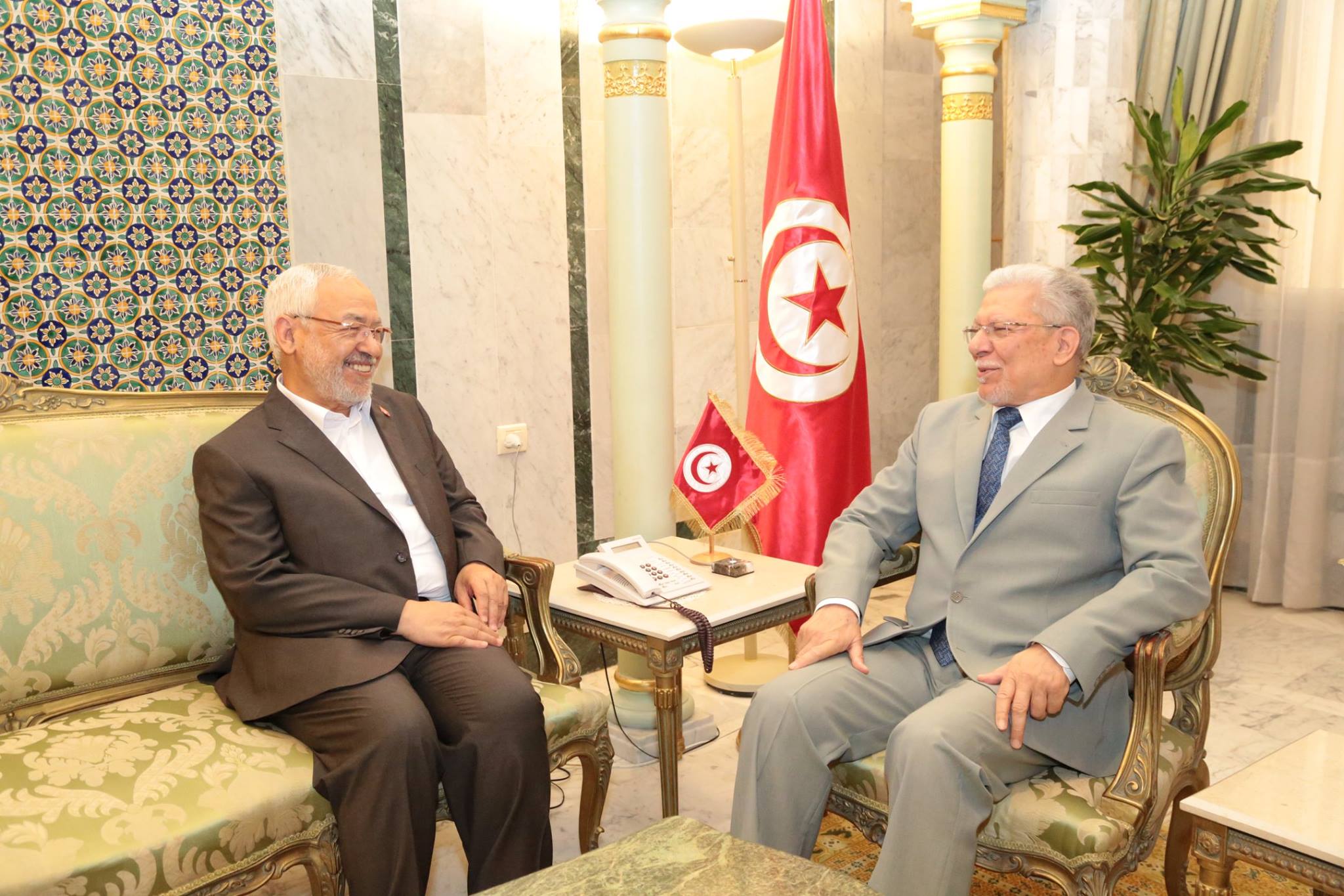 Rached Ghannouchi chez Taieb Baccouche
