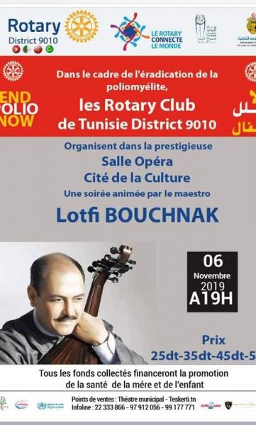 L’artiste Lotfi Bouchnak s’associe au Rotary dans sa lutte contre la polio