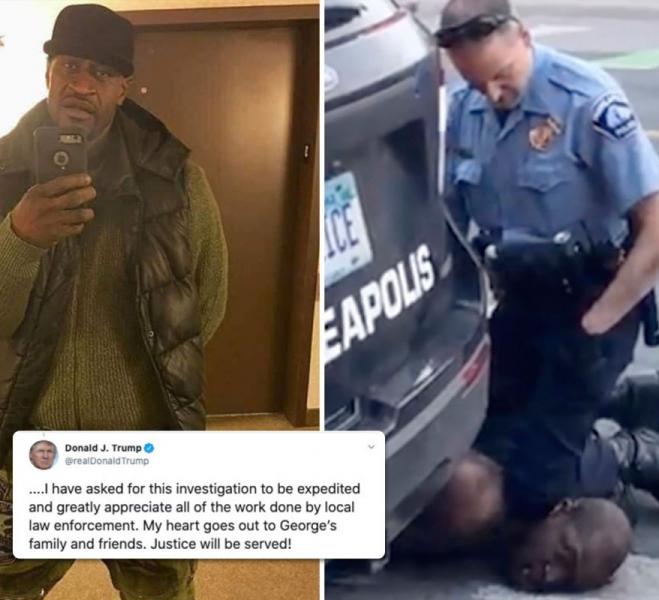 Trump réagit au meurtre cynique de George Floyd par un policier blanc