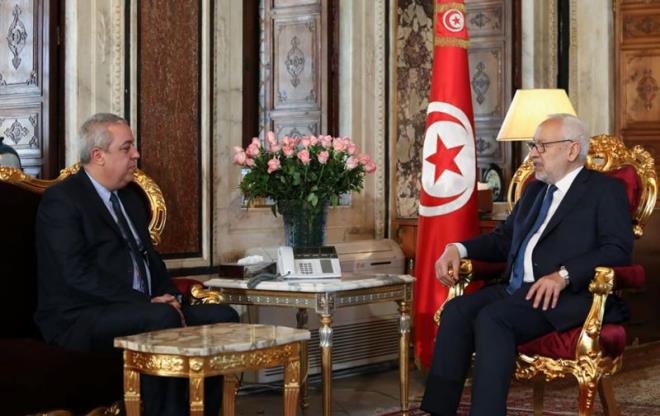 Rached Ghannouchi s’entretient avec le PDG de la Télévision tunisienne