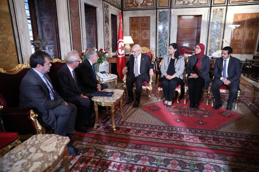  Rached Ghannouchi reçoit une délégation de la Commission de Venise