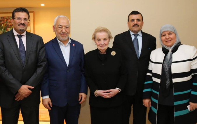 Rached Ghannouchi s'entretient avec Madeleine Albright