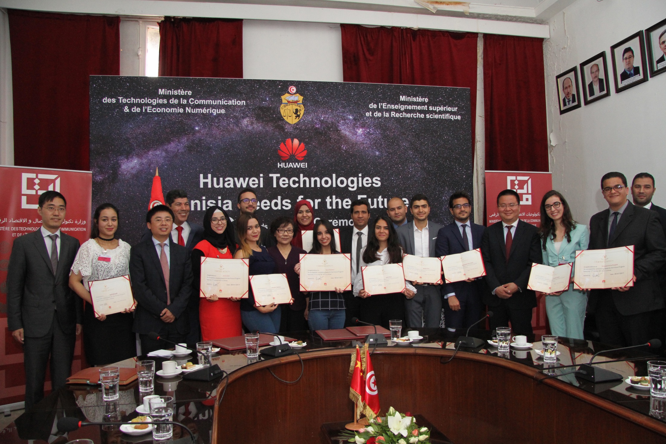 Huawei : Cérémonie de remise des certificats du programme "Tunisian Seeds for the Future"