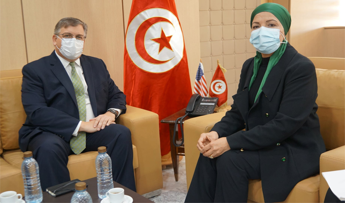 La ministre de la Justice reçoit l’Ambassadeur des Etats-Unis à Tunis