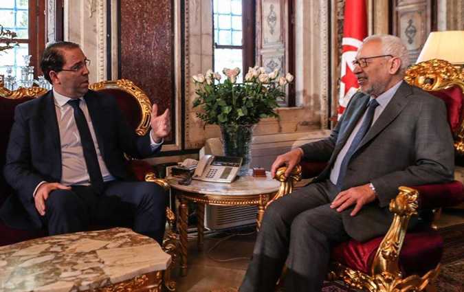 Youssef Chahed reçu par le président de l'ARP, Rached Ghannouchi