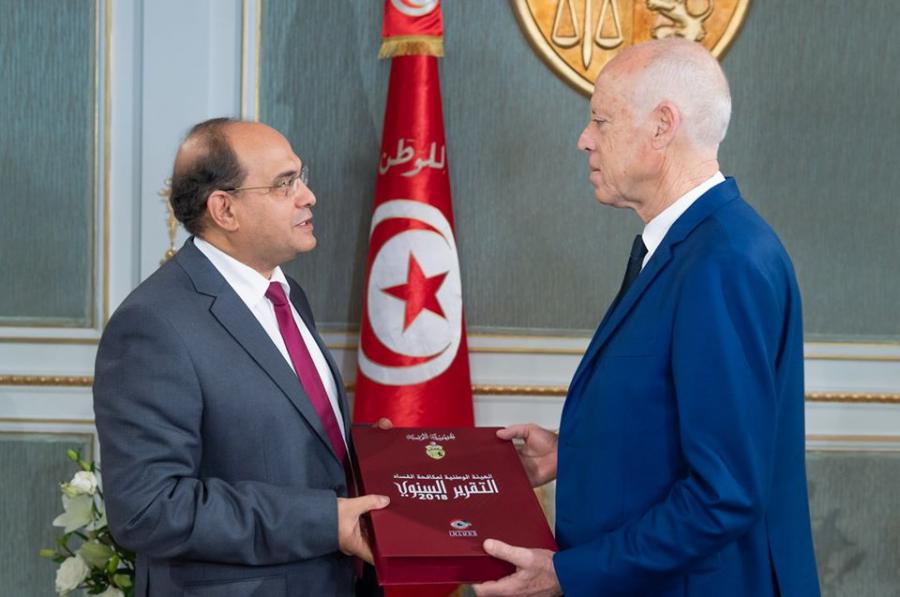 Kais Saied reçoit le rapport de l'INLUCC pour l'année 2018