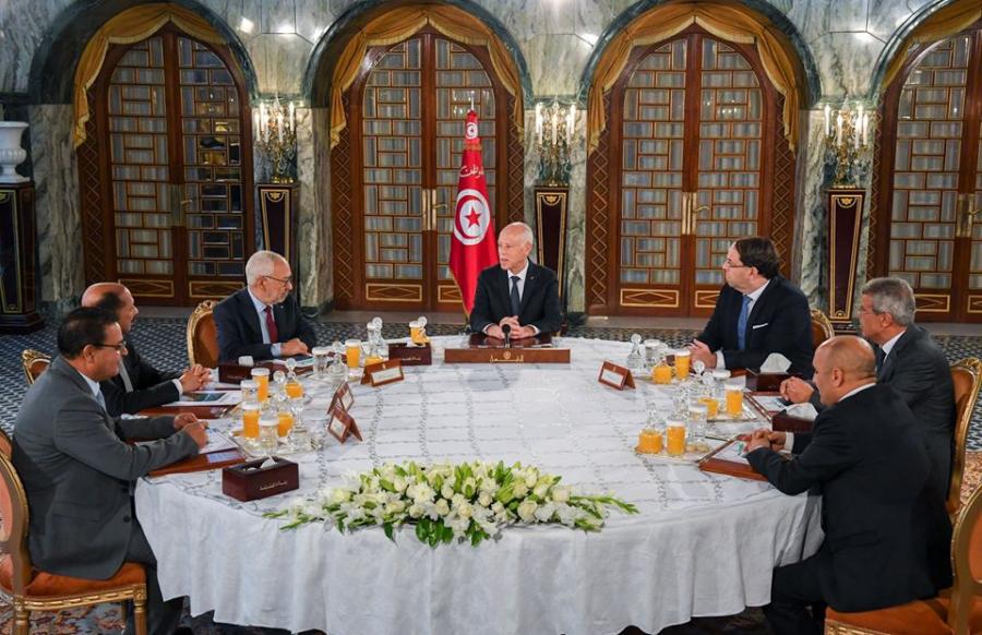  Kaïs Saïed tient une réunion sur la formation du gouvernement en l’absence de Habib Jemli