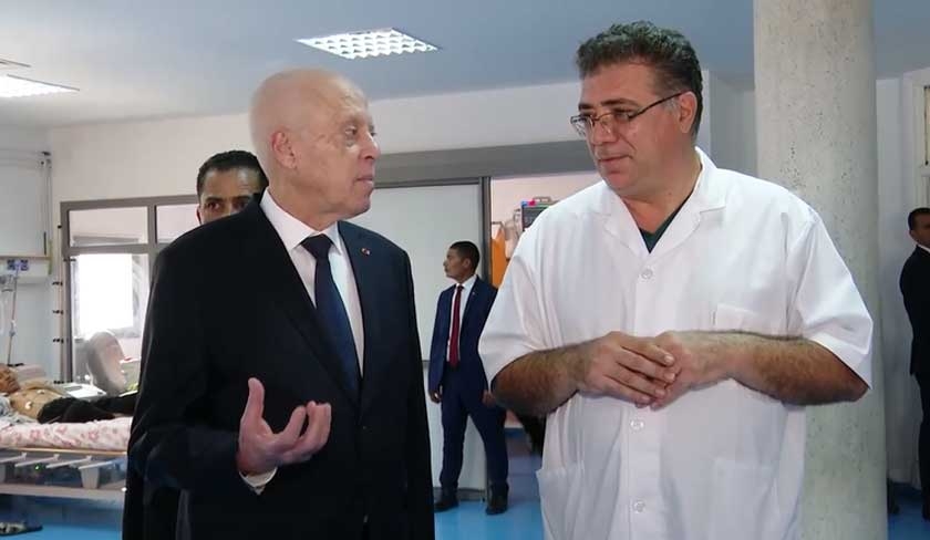 Kaïs Saïed effectue une visite inopinée à l’Hôpital de la Rabta