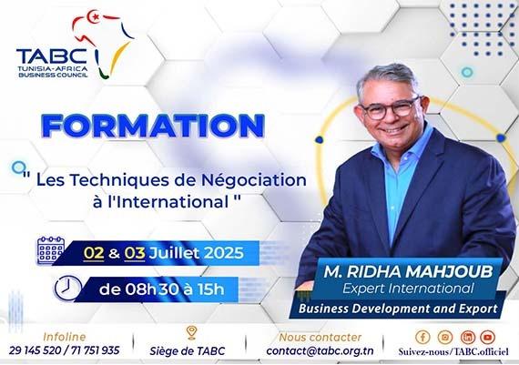 Le TABC organise une formation intitulée "La négociation internationale", les 02 et 03 juillet 2025
