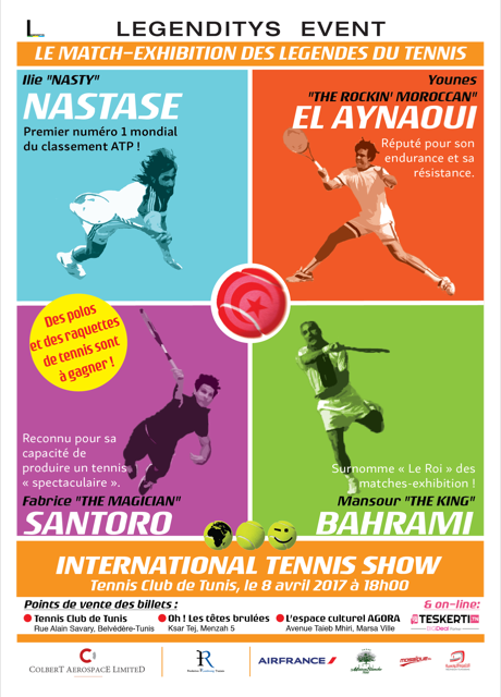 Des légendes du Tennis en exhibition à Tunis