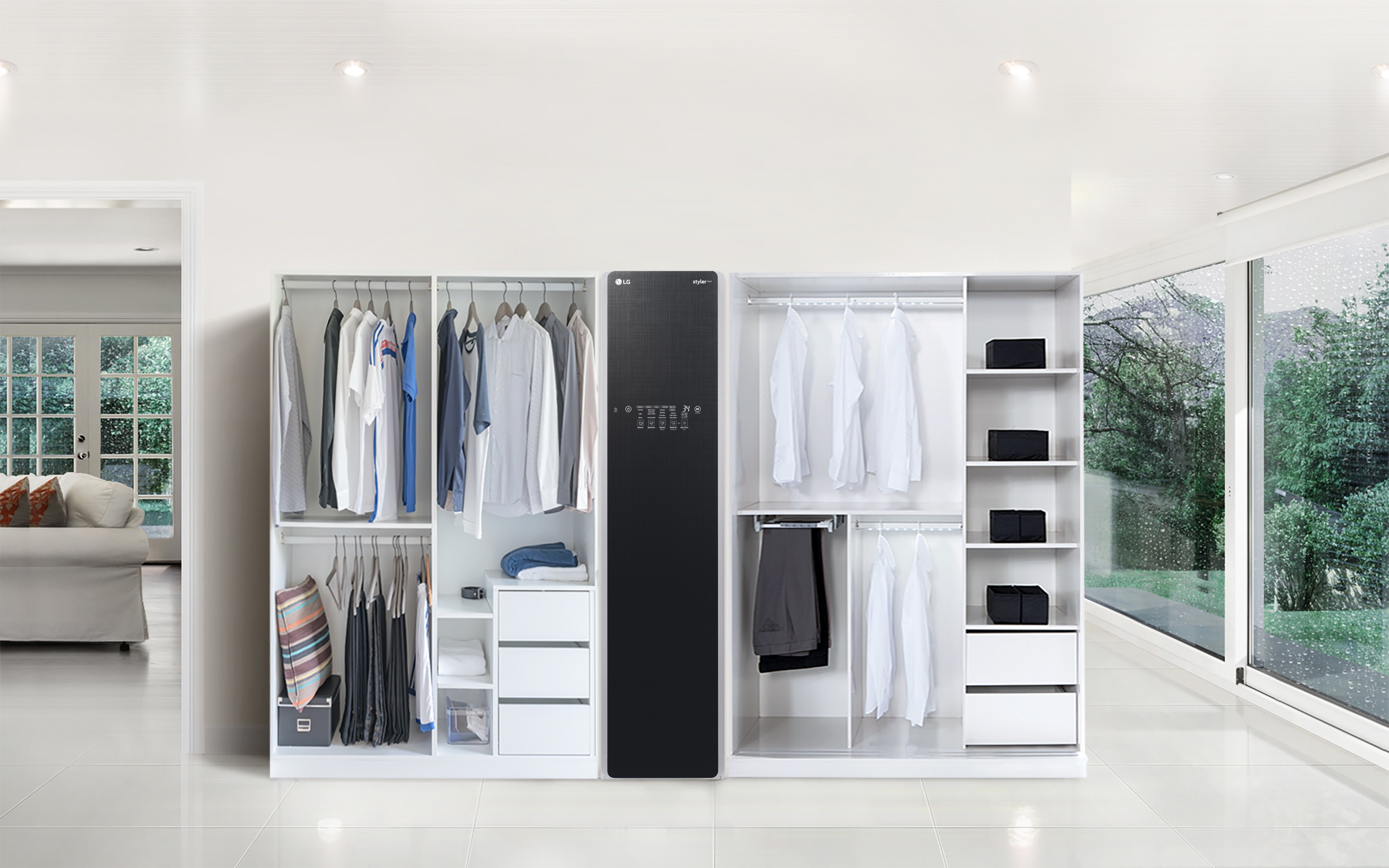 LG lance le Stylers, un système d’entretien des vêtements avec reconnaissance vocale et miroir de verre