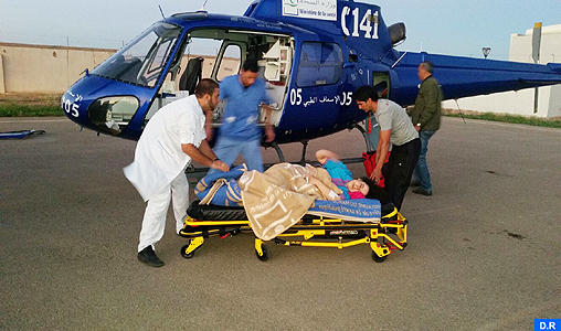 Maroc: Evacuation par hélicoptère médicalisé d'une femme enceinte dans une situation critique de Sidi Ifni vers Marrakech
