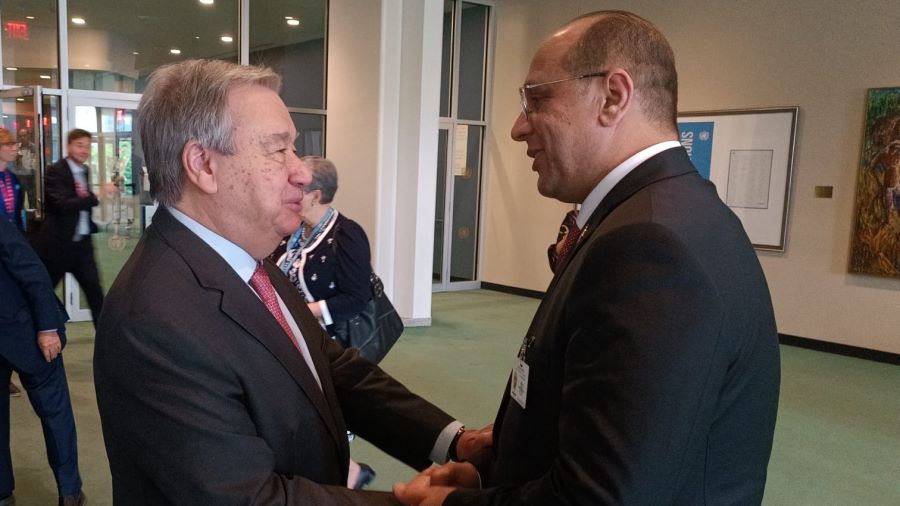 Malek Zahi s'entretient à New York avec le secrétaire général de l'ONU