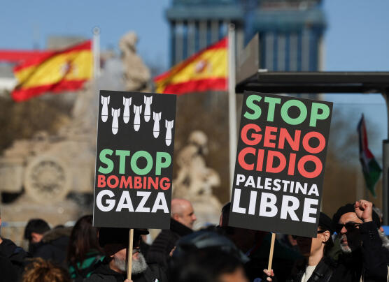 Manifestations à Madrid et dans des villes espagnoles demandant« l’arrêt du génocide en Palestine ».