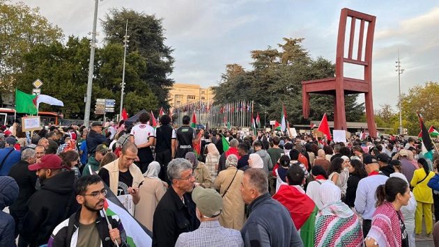 Genève: Des manifestants dénoncent l’agression israélienne contre Ga za