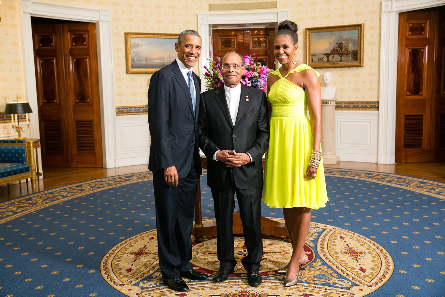 Moncef Marzouki reçu par les Obama