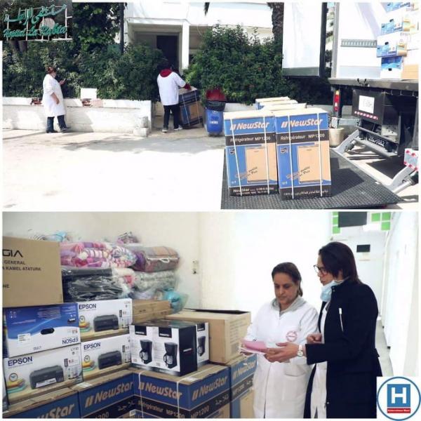 Magasin Général apporte une importante aide logistique aux hôpitaux La Rabta et Abderrahman Mami de l’Ariana