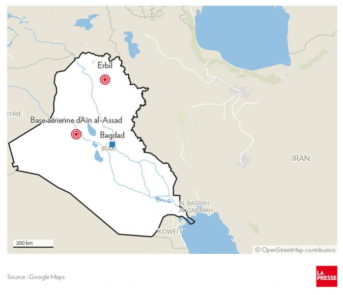 L'Iran tire des missiles sur deux bases militaires américaines en Irak