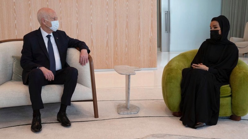 Kaïs Saïed rencontre Cheikha Mozah Bent Nasser au Qatar