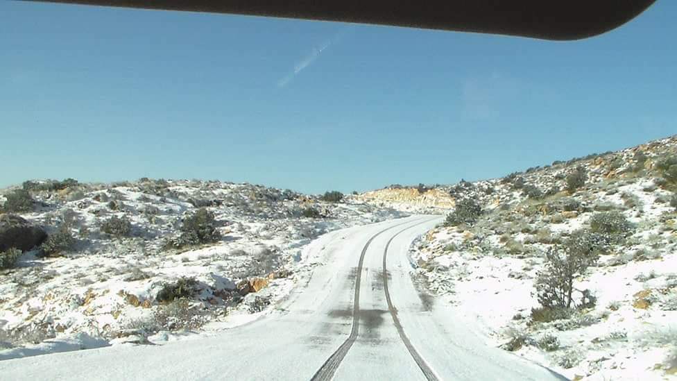 Chute de neige sur les hauteurs de Gafsa