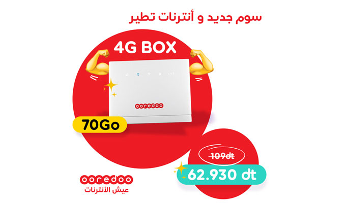 La nouvelle Promotion 4G Box d’Ooredoo vous offre le confort d’une connectivité très haut débit à prix doux
