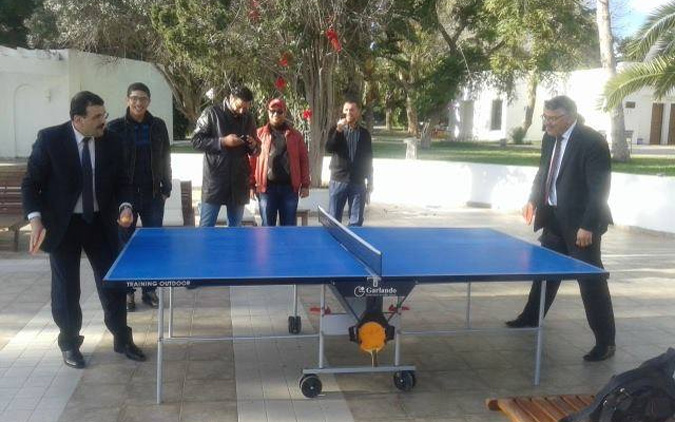 Lâarayedh, adepte du ping-pong