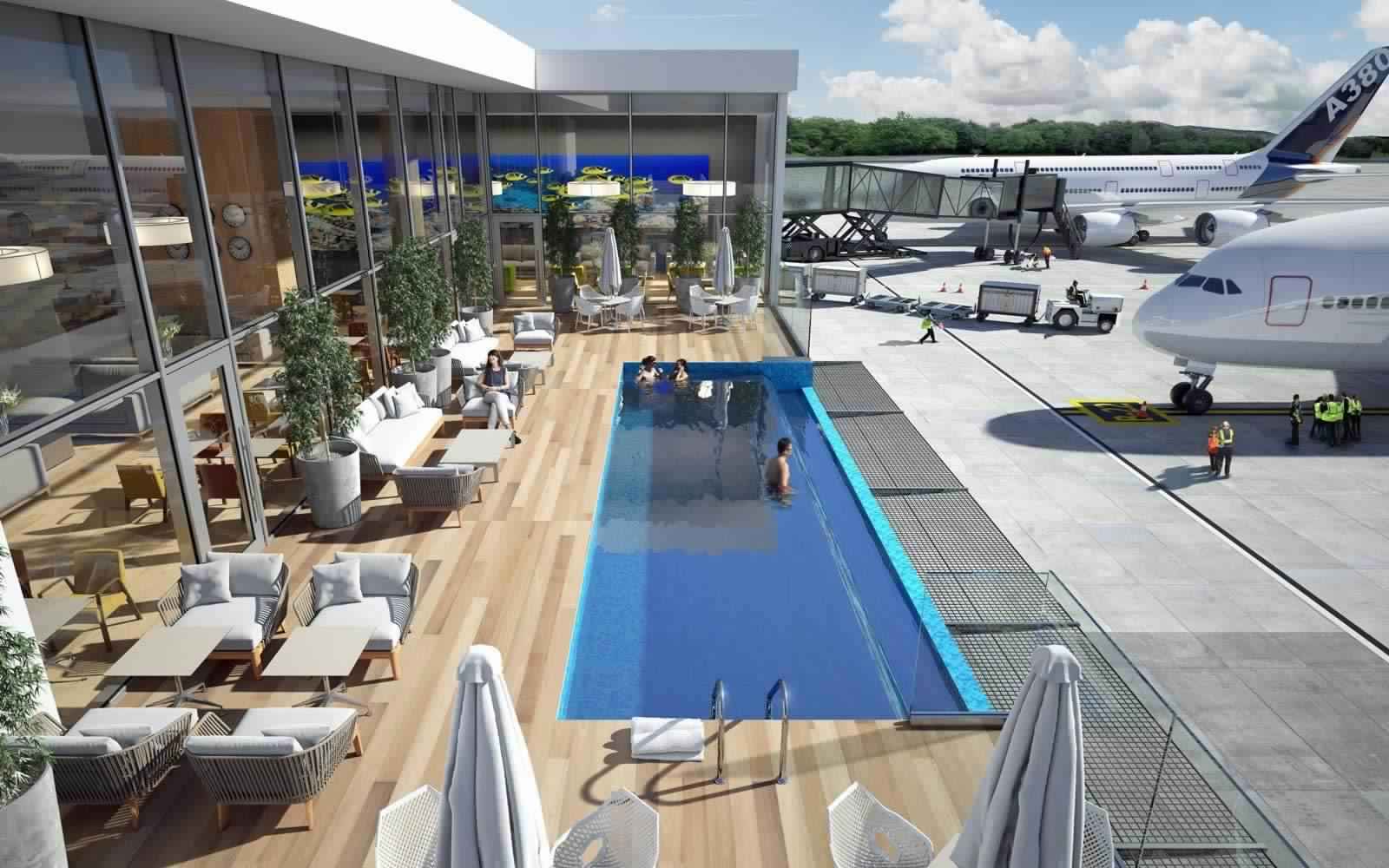 Première mondiale : une piscine avec vue sur pistes dans l’enceinte d’un aéroport