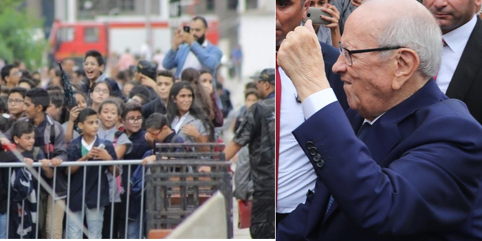 Polémique sur la présence d’enfants venus applaudir Essebsi à Sousse